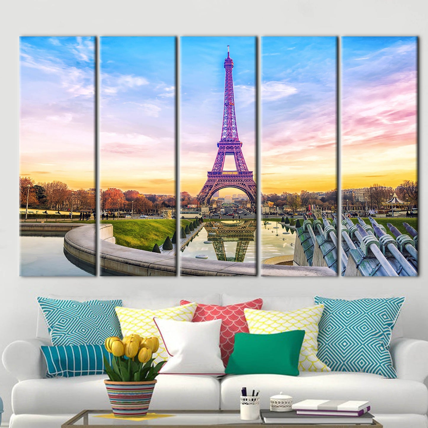 Eiffel Tower France Landmark Cityscape Canvas Print