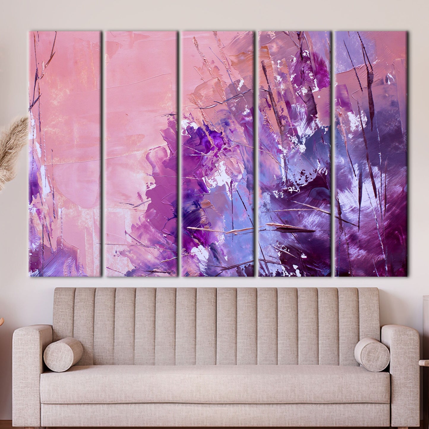 Pink and Purple Abstract Acrylic Canvas Print