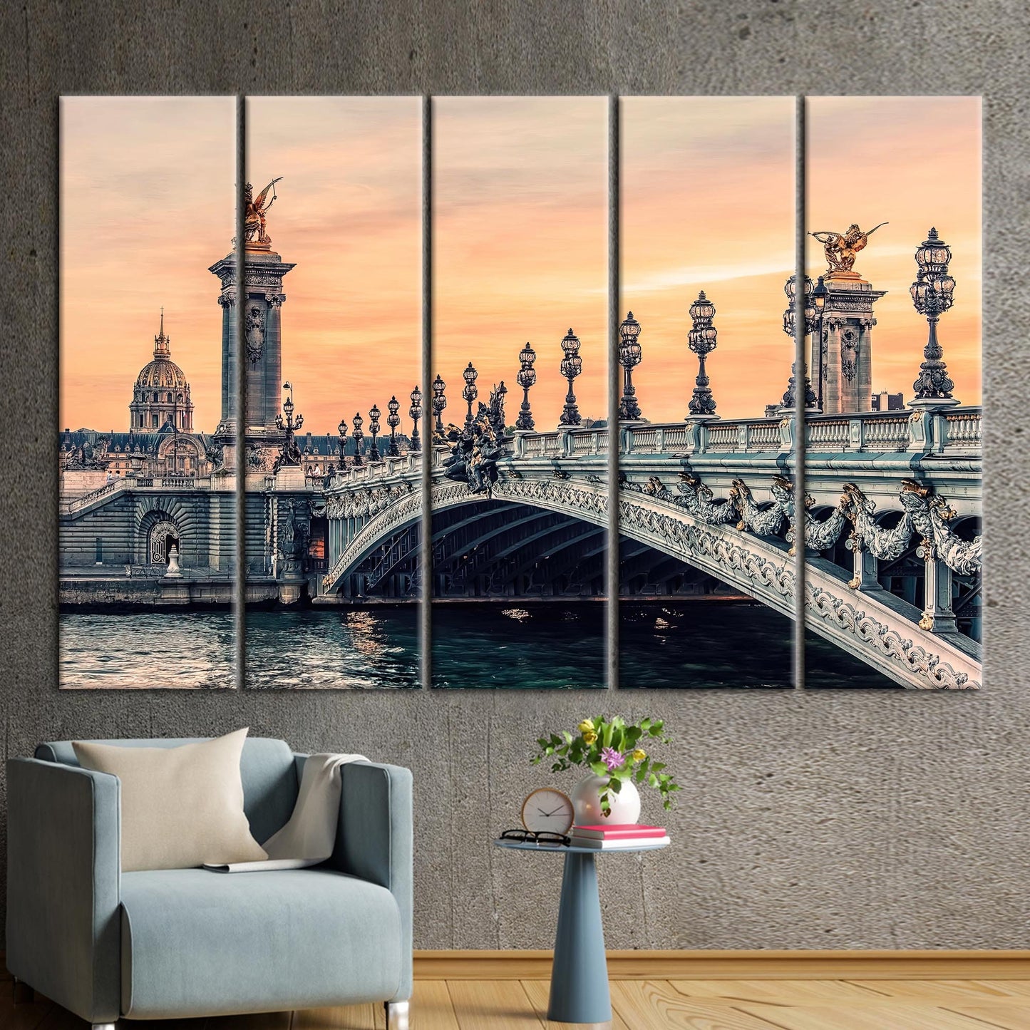Sunset Paris Alexandre III Bridge Canvas Print