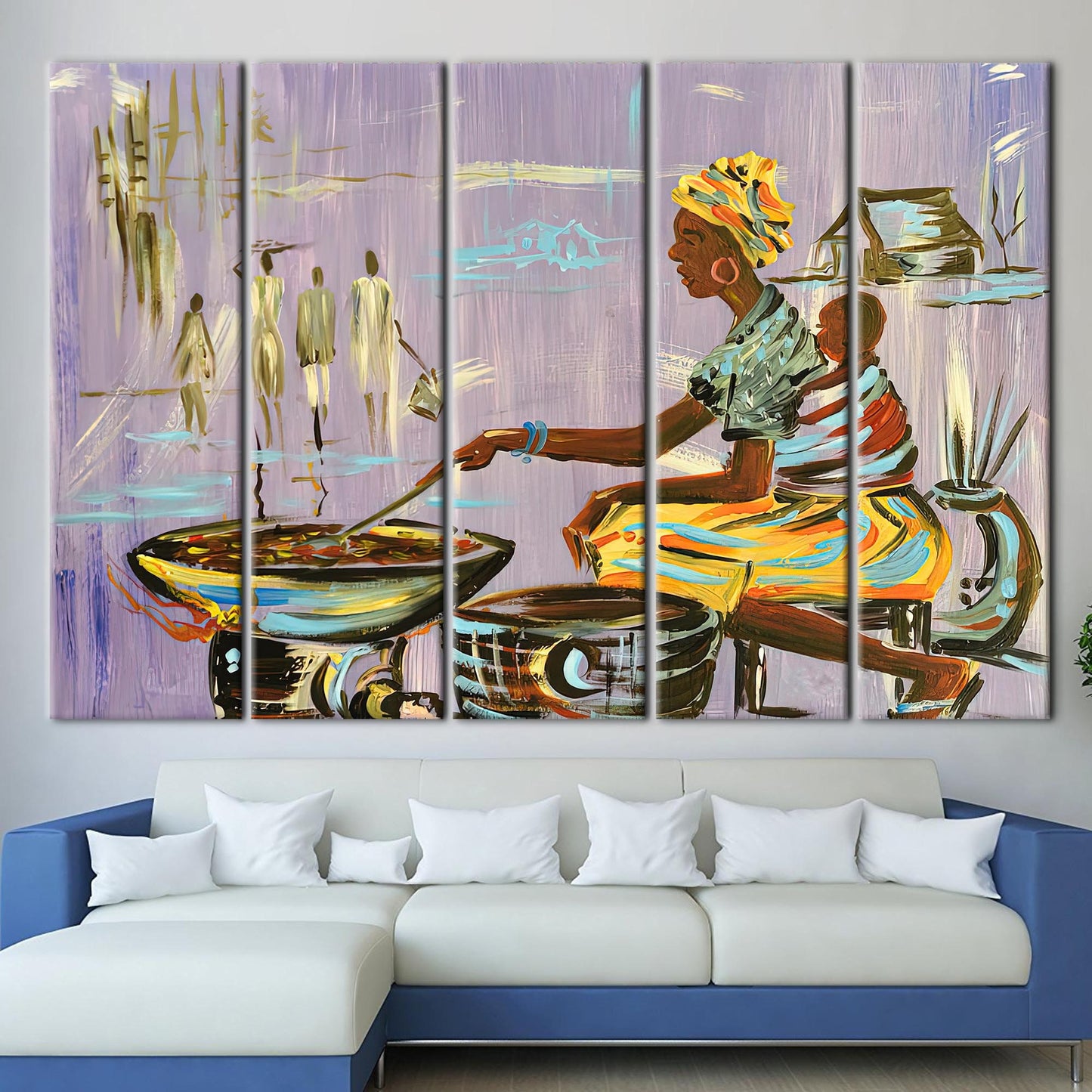 Authentic Nigerian African Mother Cooking Canvas Print