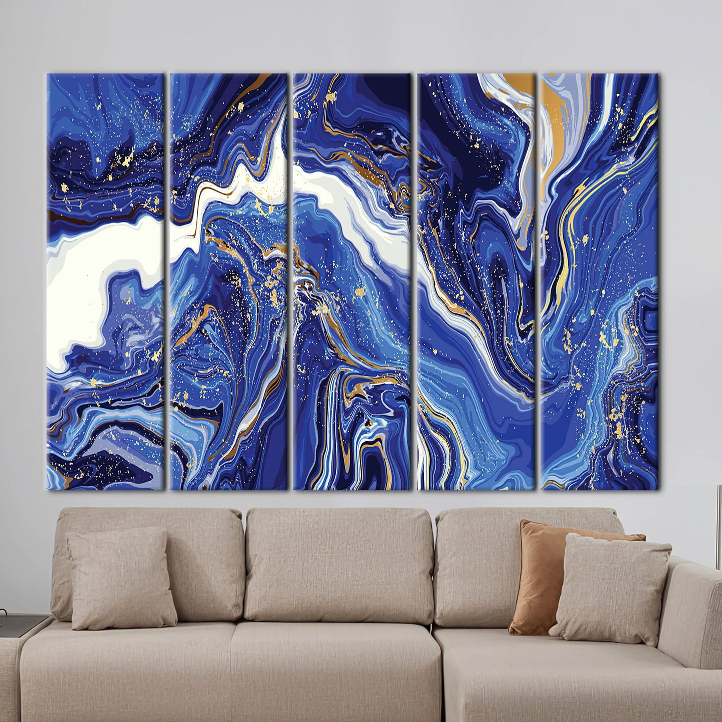 Blue Marble Navy Canvas Print