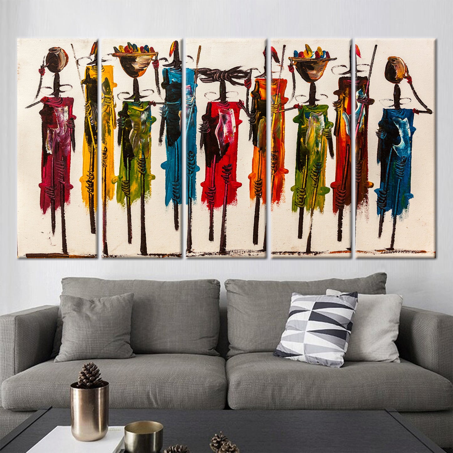 African Ethnic Oil Painting People Canvas Print
