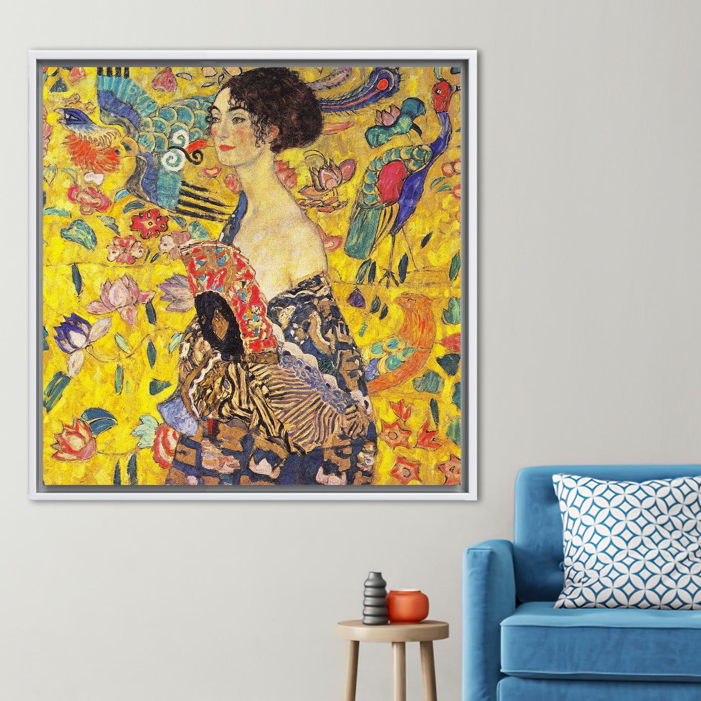 Gustav Klimt Lady Fan 3D Canvas Print