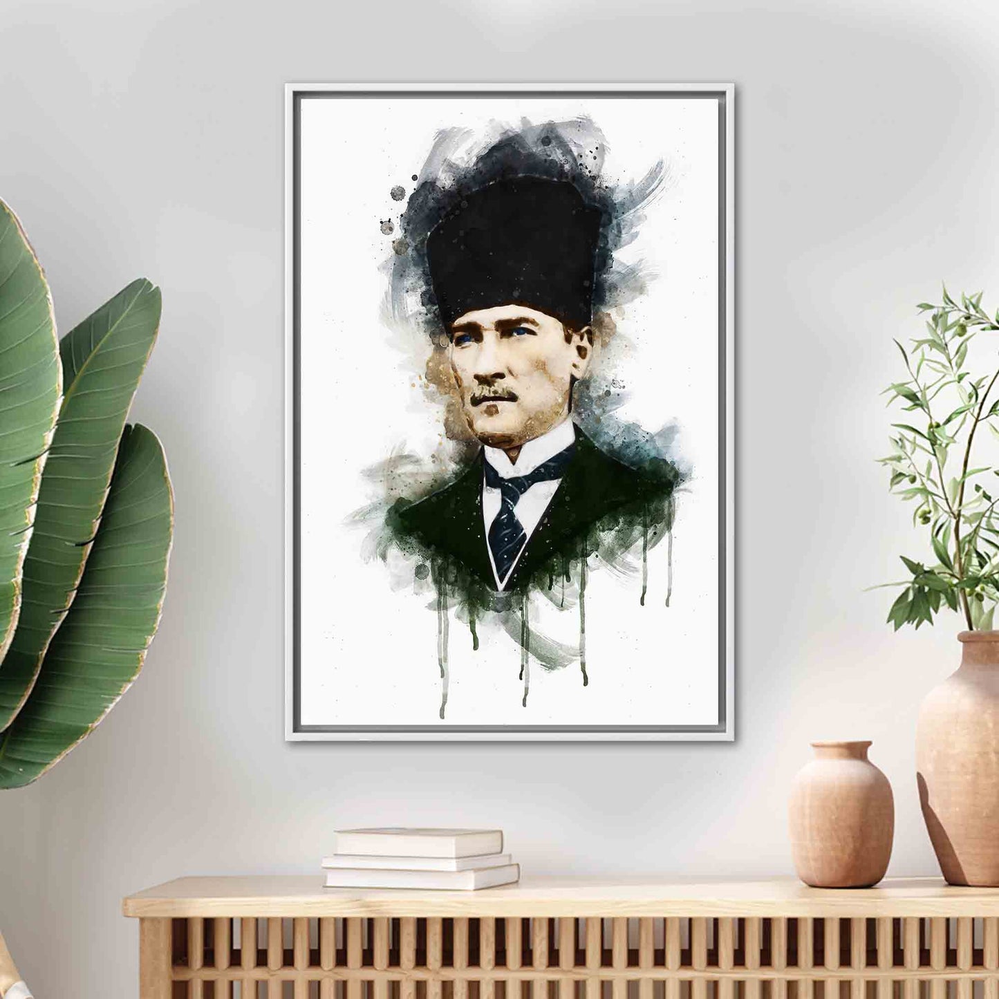 Ataturk Watercolor Turkish Office Canvas Print