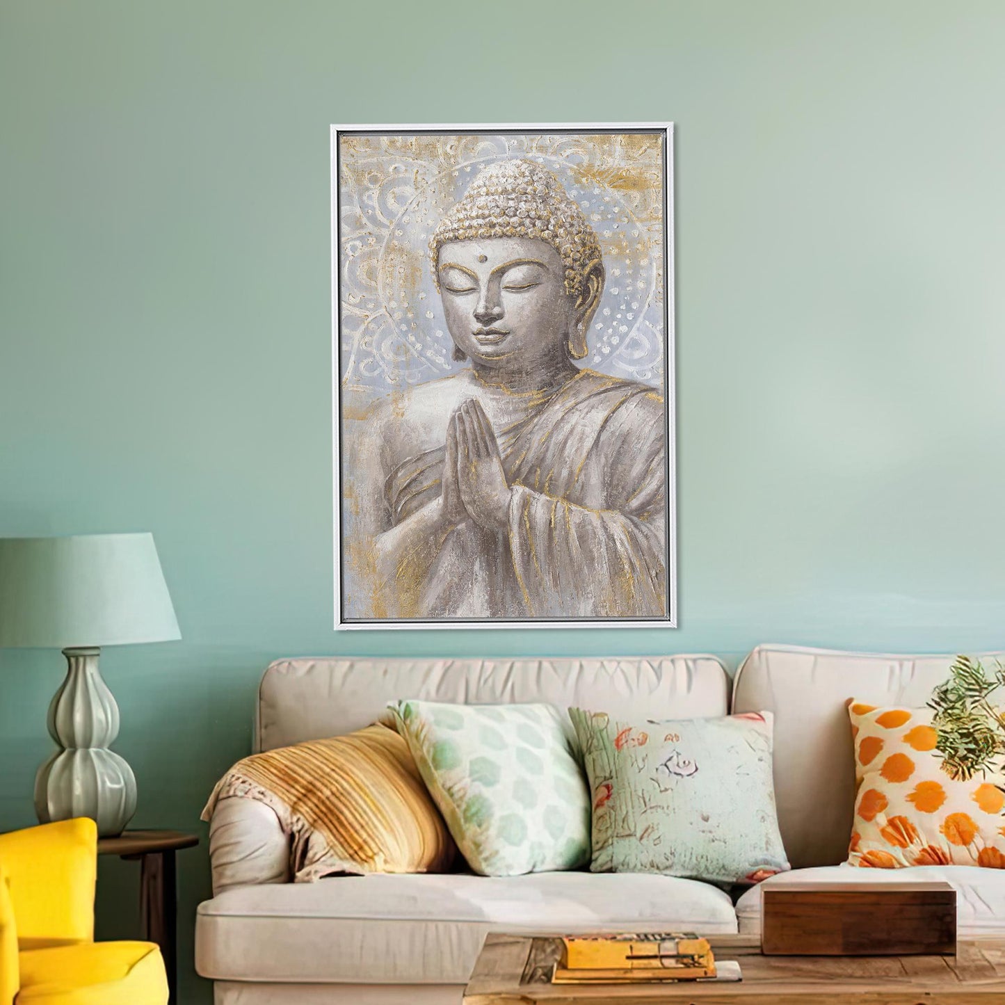 Buddha Printed Modern Canvas Print, Personalized Asian Poster, Buddhist Artwork for Home Decoration