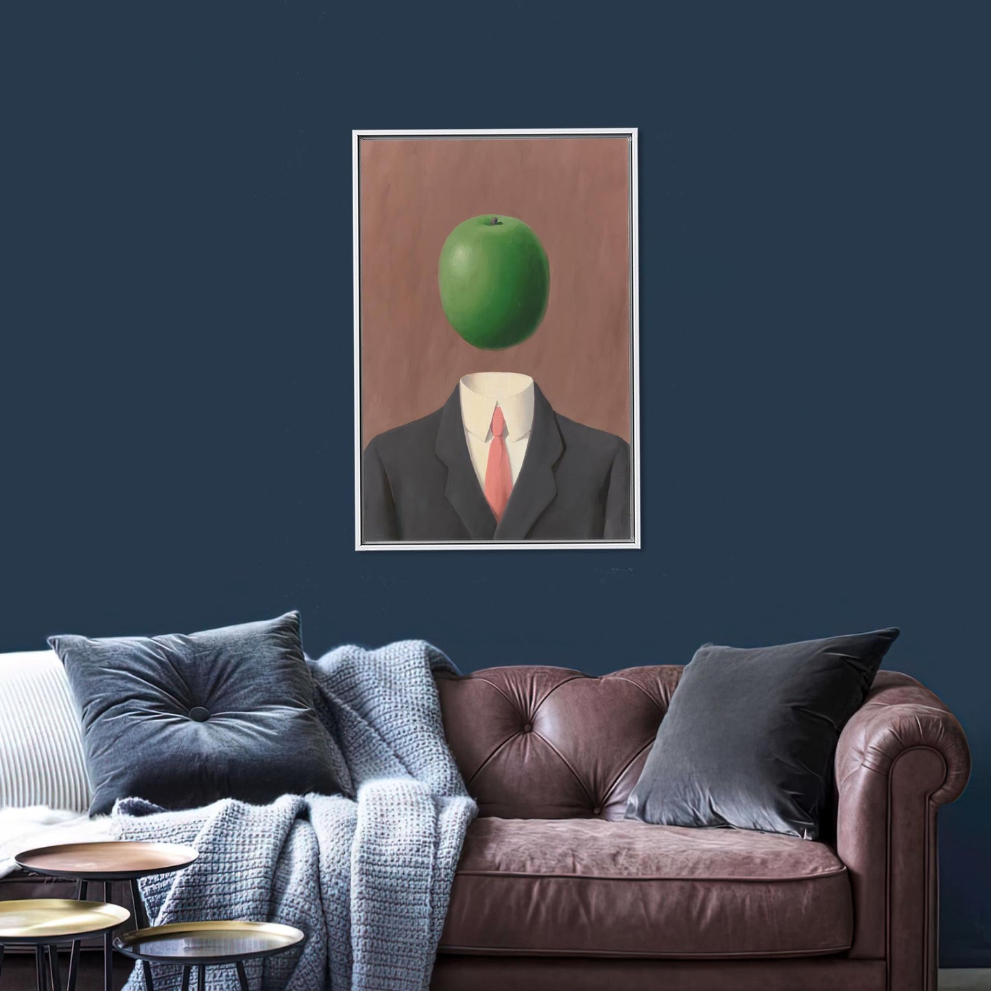 Abstract Man with Apple Head Canvas Art Print - Modern Home Decor