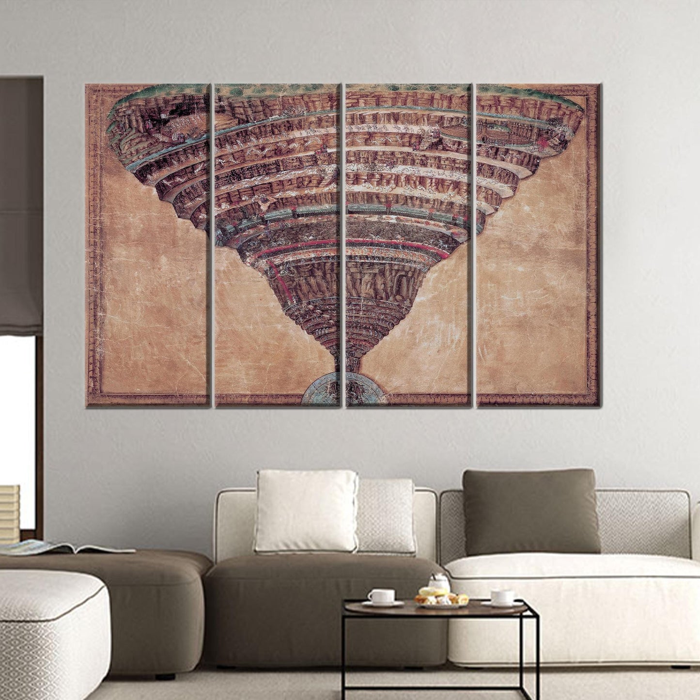 Divine Map Hell 3D Effect Canvas Print