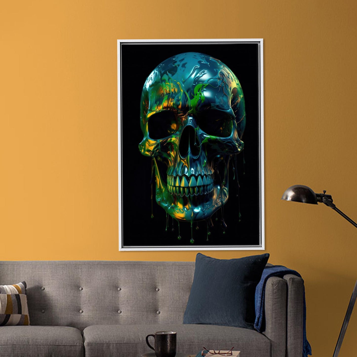 Colorful Skull Skeleton Box Canvas Print