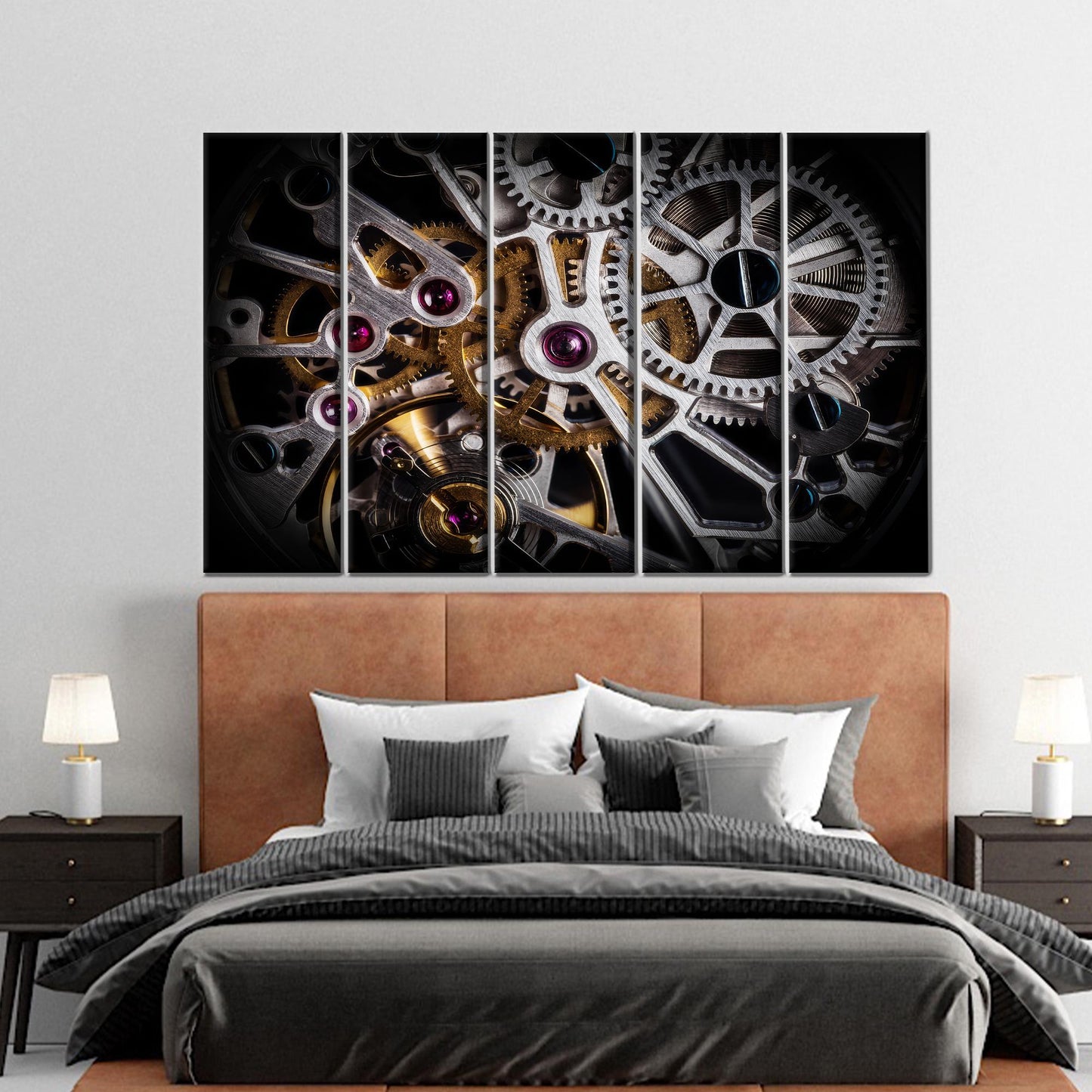 Gold Automatic Watch Mechanism Gear Canvas Print