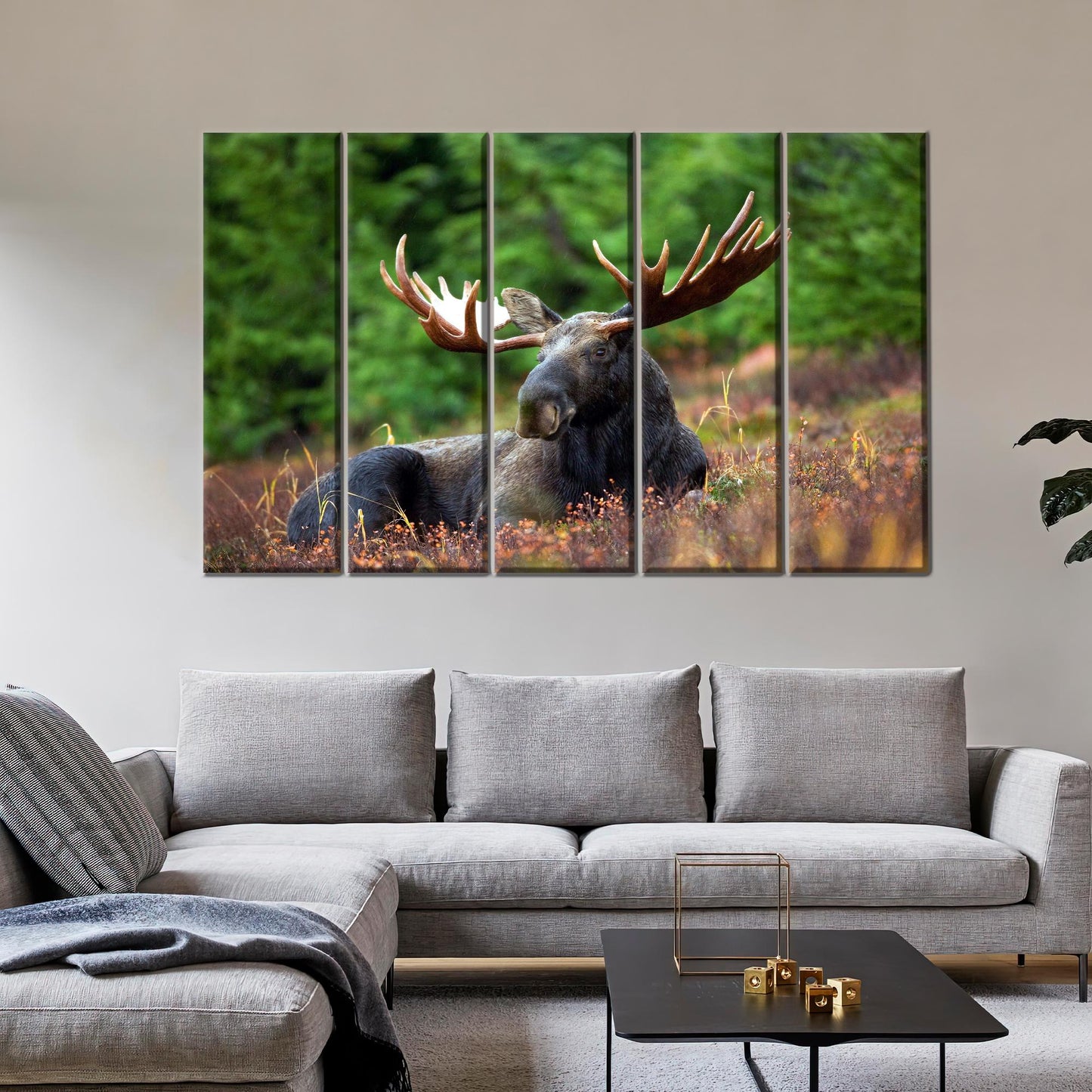 Bohemian Tree Floating 3D Horn Canvas Print