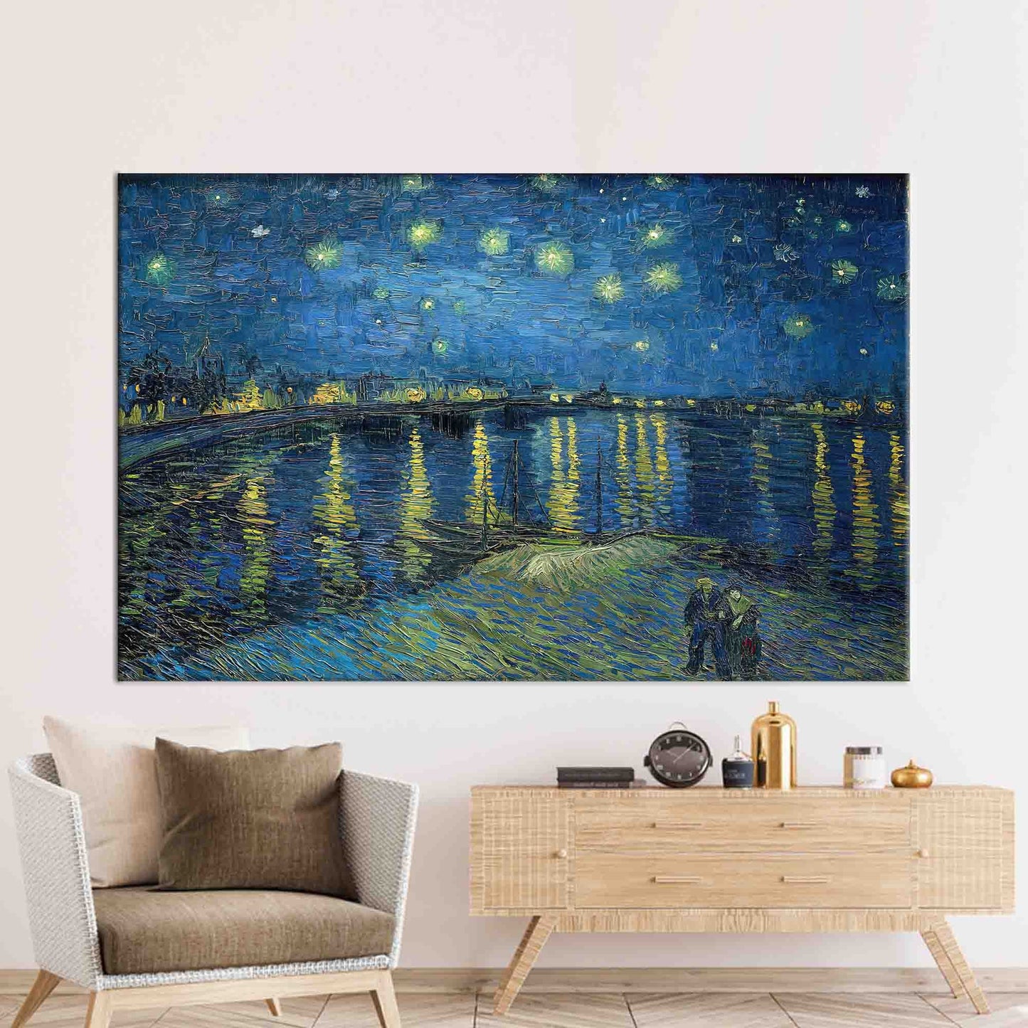 Starry Night Over Rhone Van Canvas Print
