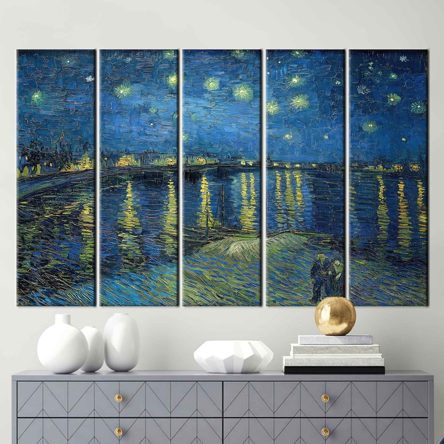 Starry Night Over Rhone Van Canvas Print
