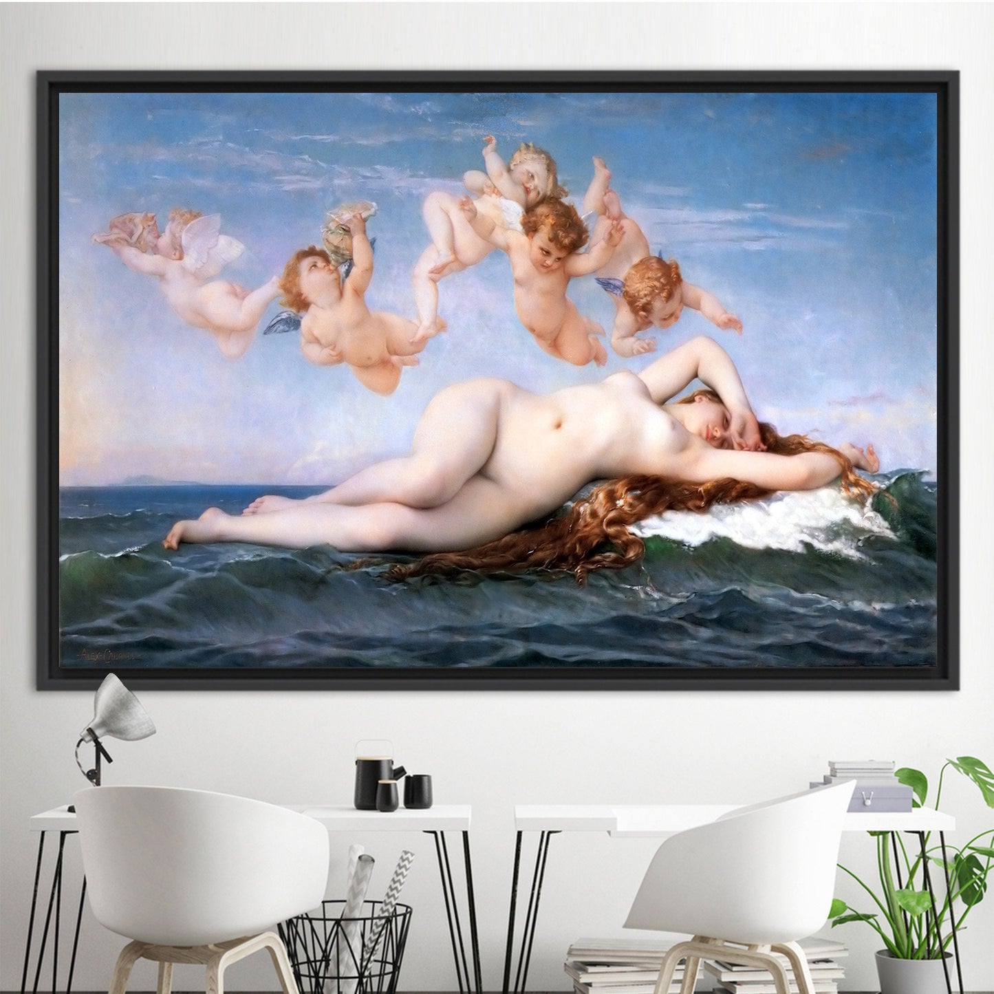 Birth Venus Sea and Angels Canvas Print