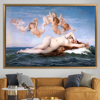 Birth Venus Sea and Angels Canvas Print