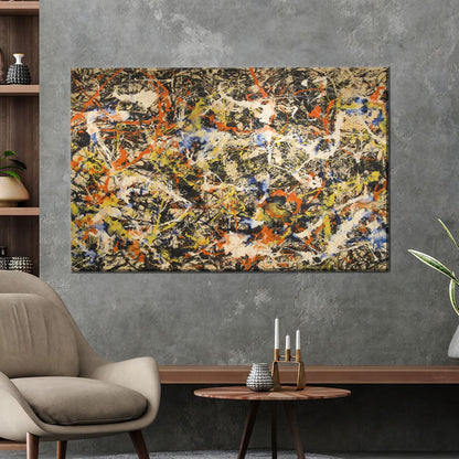 Jackson Pollock Style Colorful Abstract Canvas Print
