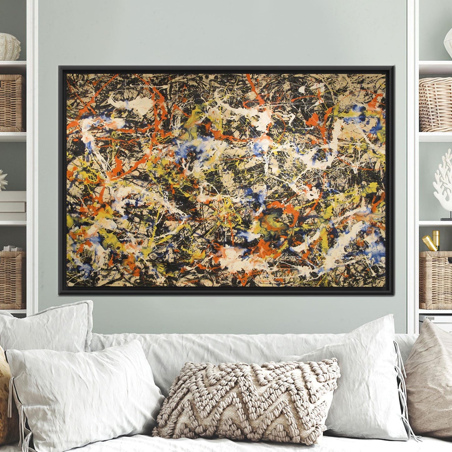 Jackson Pollock Style Colorful Abstract Canvas Print