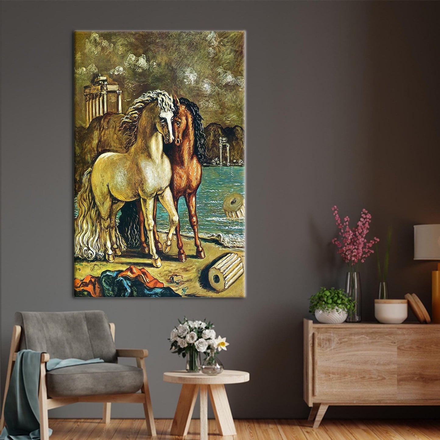 Giorgio De Chirico's Horses Apollo Canvas Print
