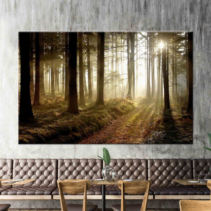Sunset Forest Path Canvas Print - Nature Wall Decor, Personalized Gift for Her