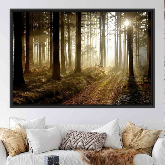 Sunset Forest Path Canvas Print - Nature Wall Decor, Personalized Gift for Her