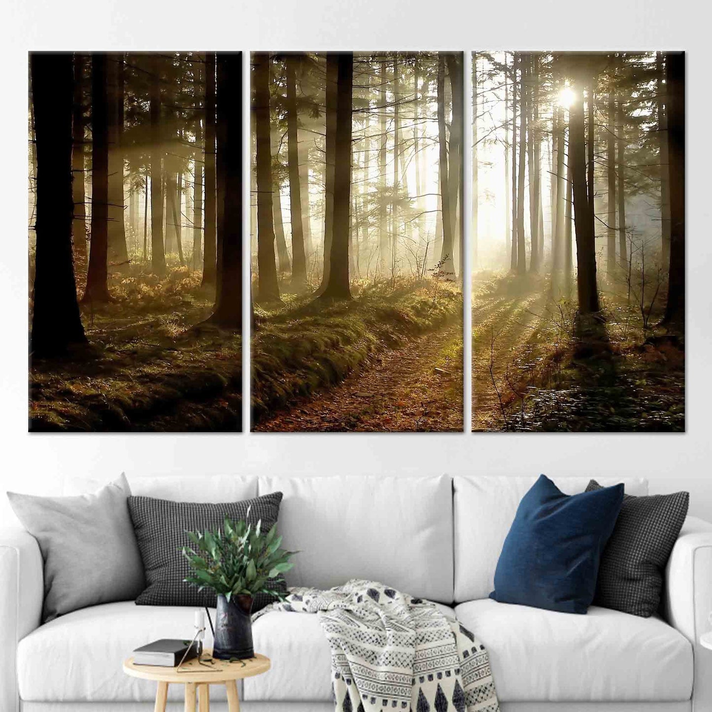 Sunset Forest Path Canvas Print - Nature Wall Decor, Personalized Gift for Her