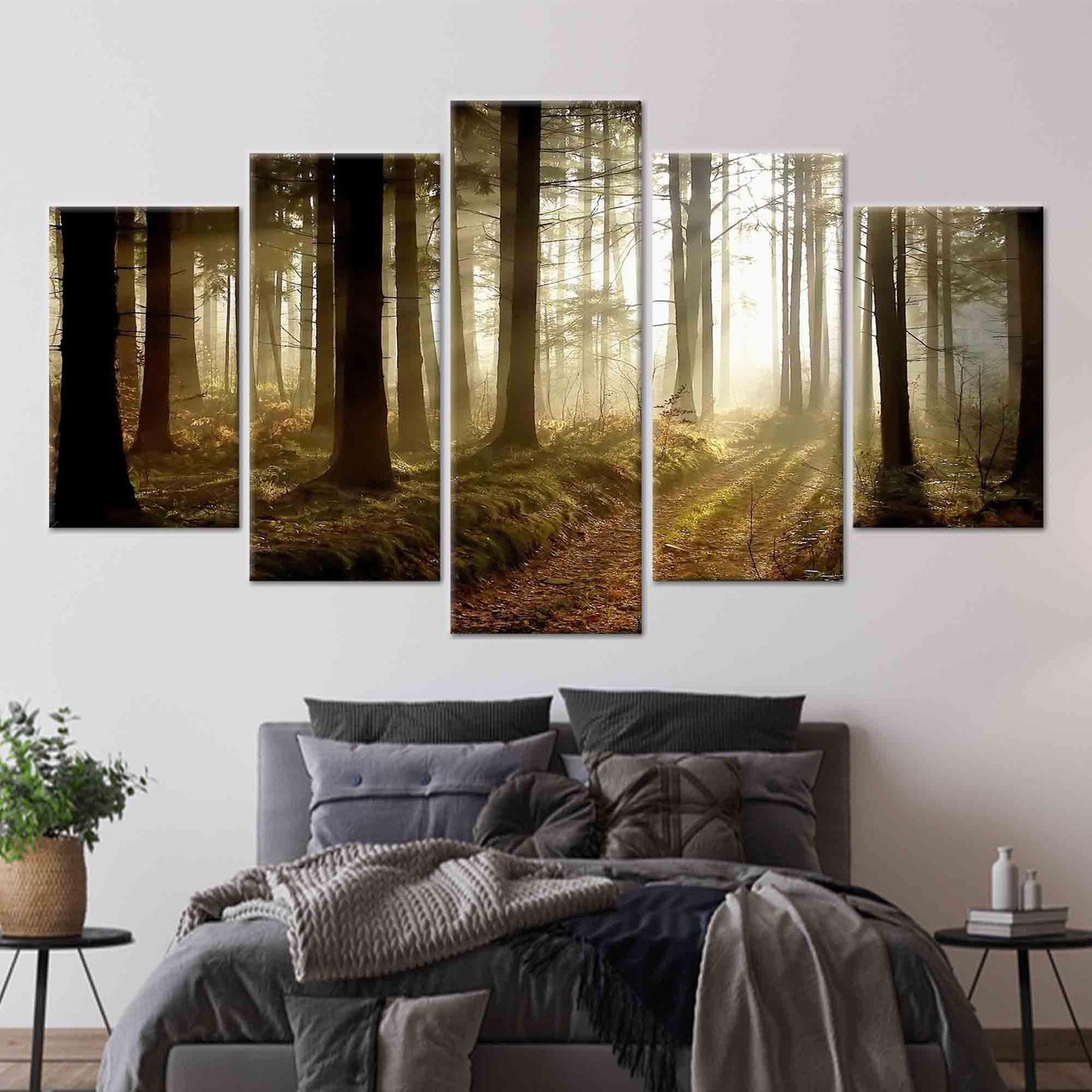 Sunset Forest Path Canvas Print - Nature Wall Decor, Personalized Gift for Her