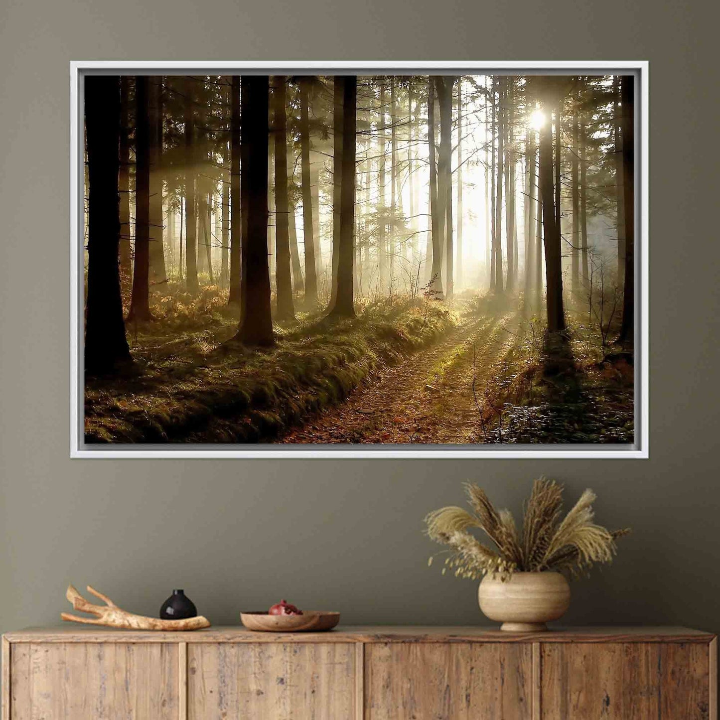 Sunset Forest Path Canvas Print - Nature Wall Decor, Personalized Gift for Her