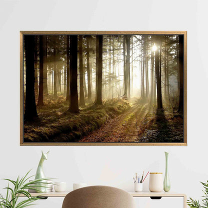 Sunset Forest Path Canvas Print - Nature Wall Decor, Personalized Gift for Her