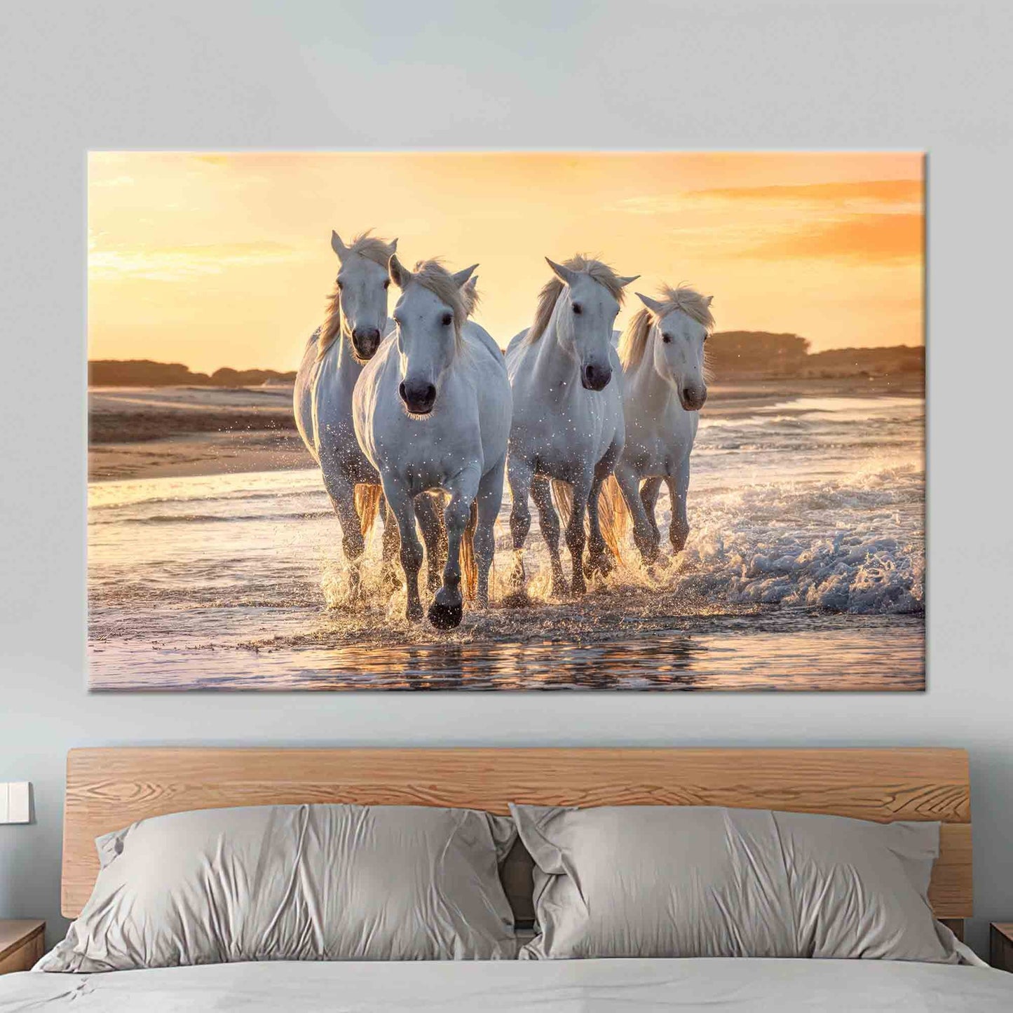 Running Horses Sea Canvas Print
