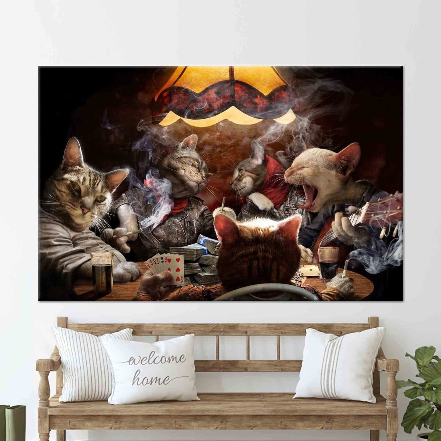 Game Abstract Cats 3D Playing Canvas Print