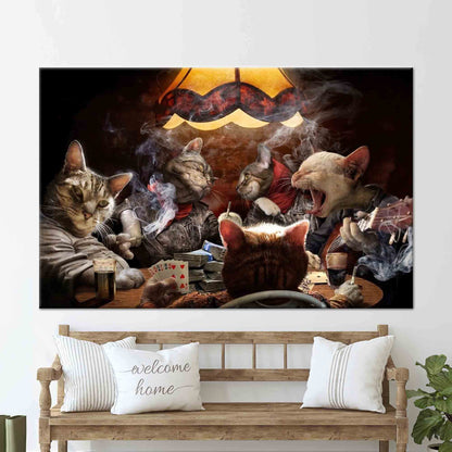 Game Abstract Cats 3D Playing Canvas Print