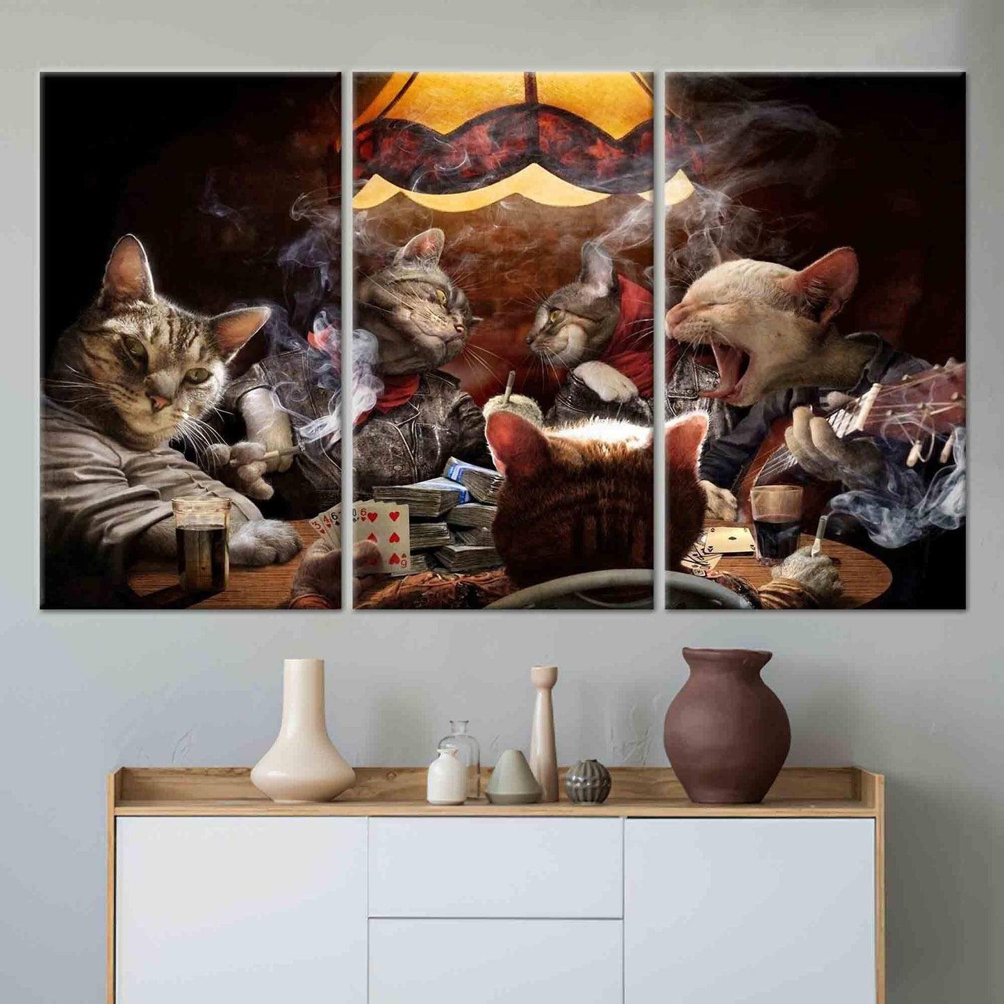 Game Abstract Cats 3D Playing Canvas Print
