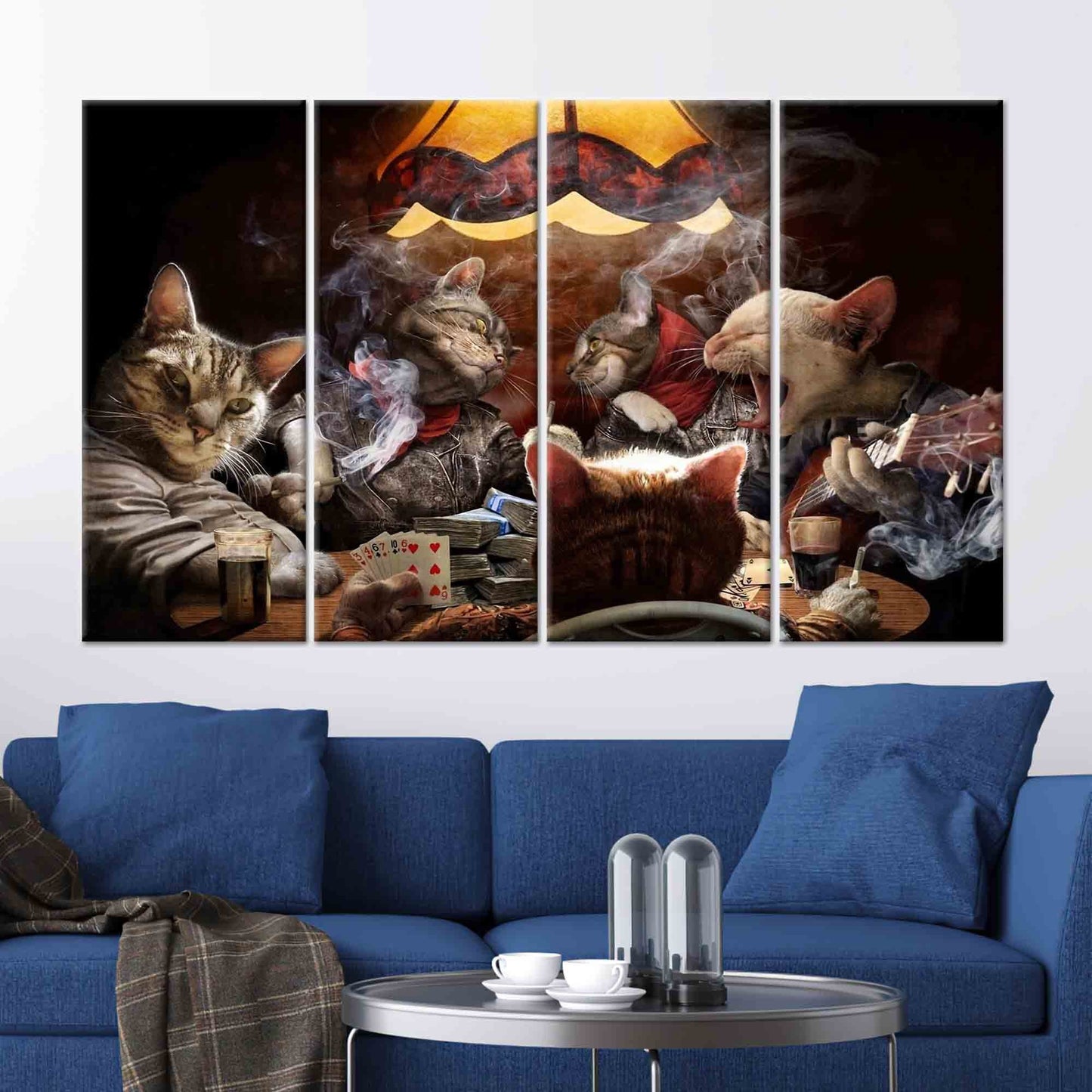 Game Abstract Cats 3D Playing Canvas Print