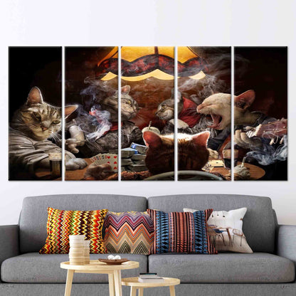 Game Abstract Cats 3D Playing Canvas Print