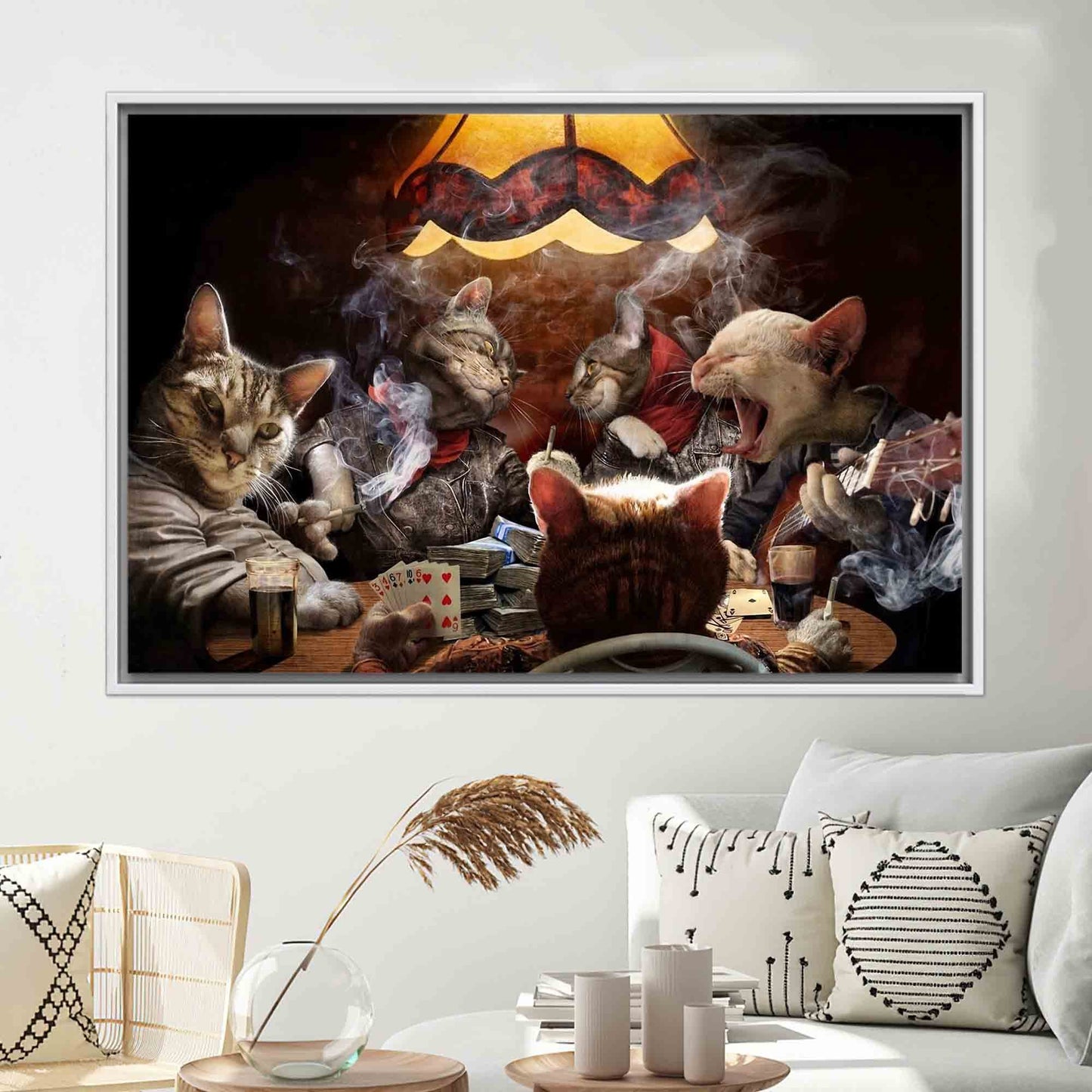 Game Abstract Cats 3D Playing Canvas Print