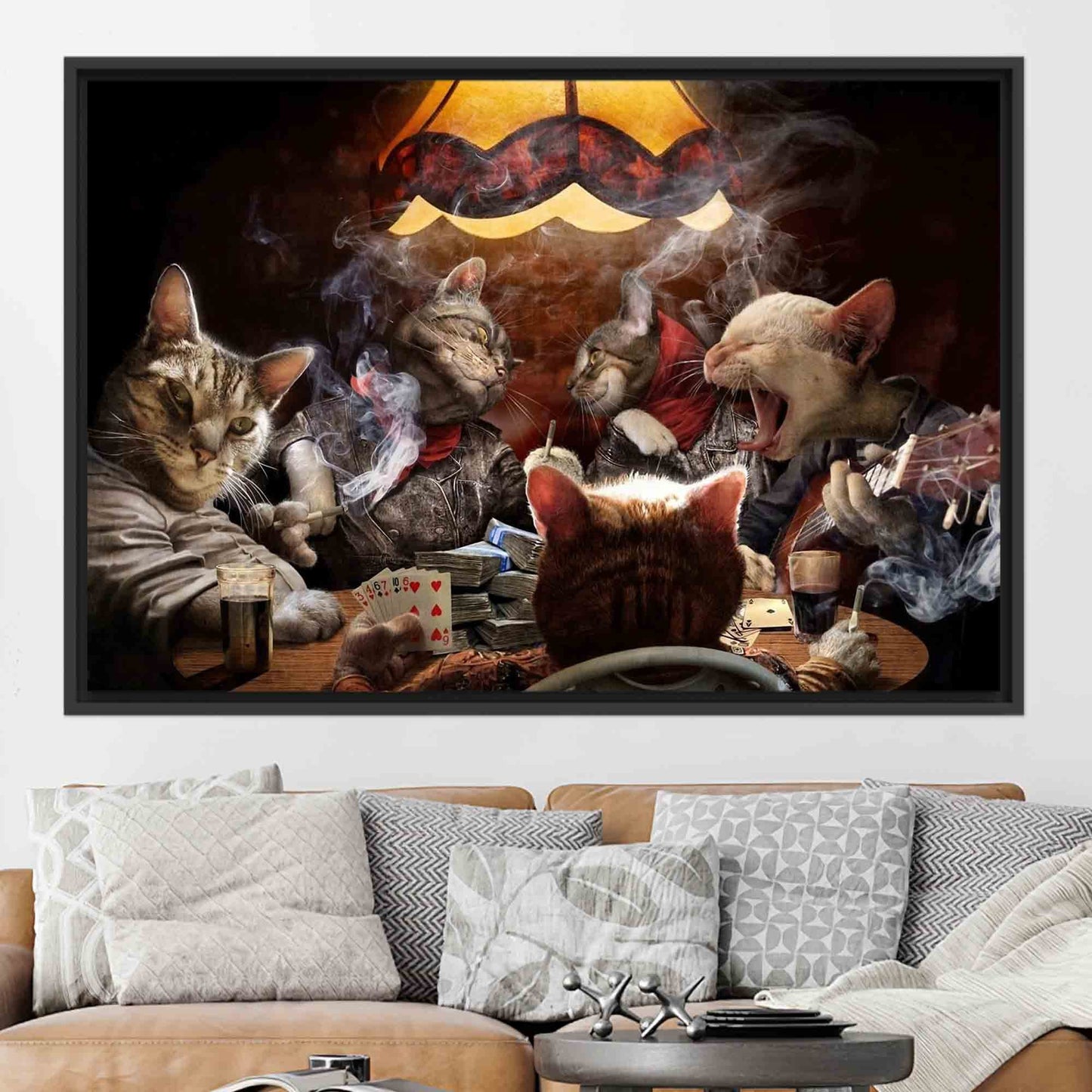 Game Abstract Cats 3D Playing Canvas Print