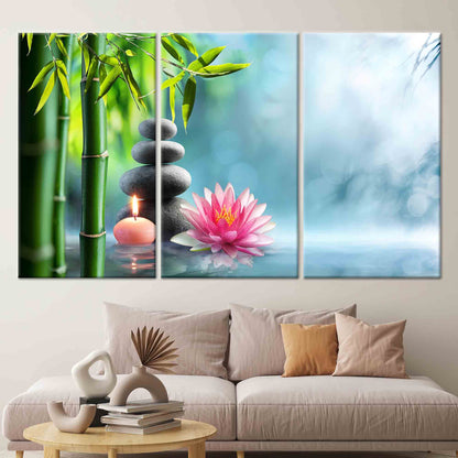 Zen Stones Spa Massage Bedroom Canvas Print