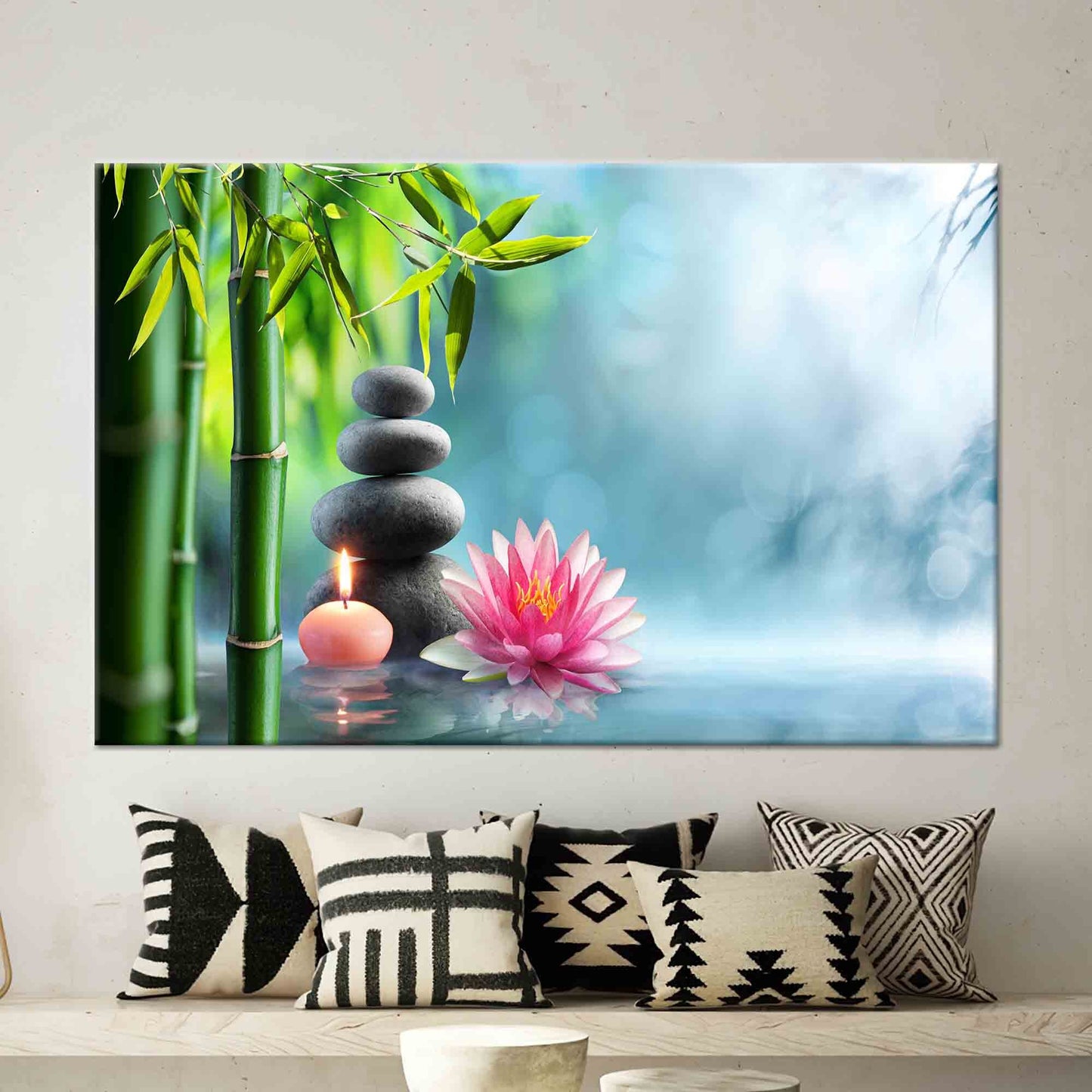 Zen Stones Spa Massage Bedroom Canvas Print