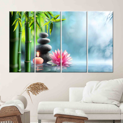Zen Stones Spa Massage Bedroom Canvas Print