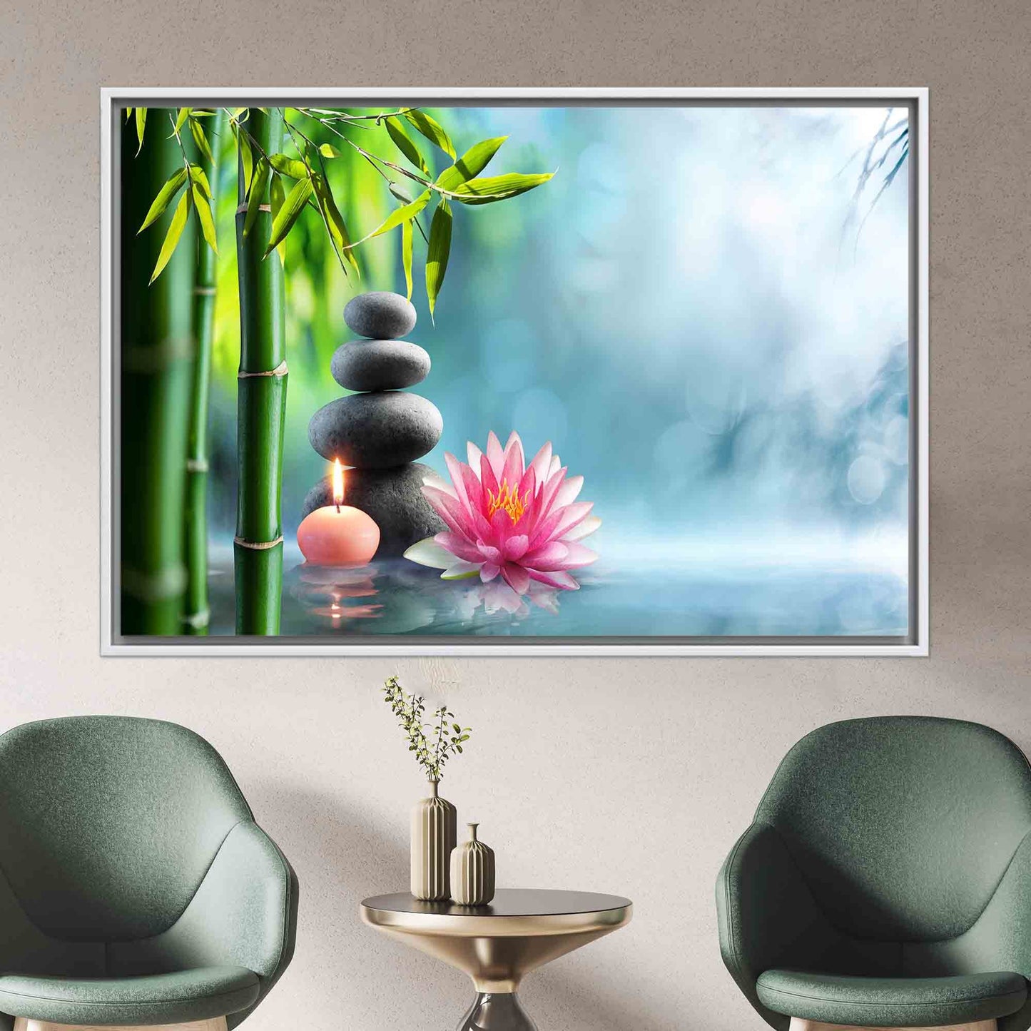 Zen Stones Spa Massage Bedroom Canvas Print