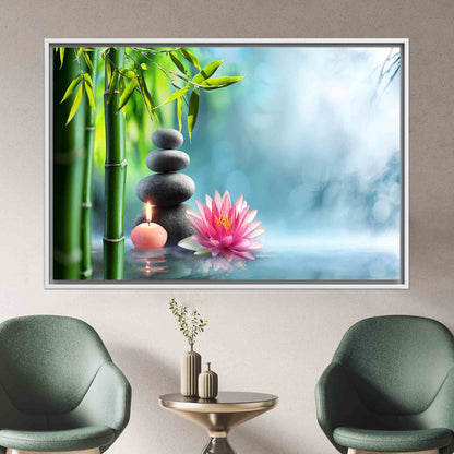 Zen Stones Spa Massage Bedroom Canvas Print