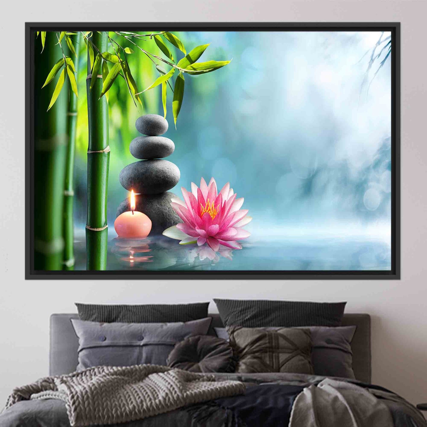Zen Stones Spa Massage Bedroom Canvas Print