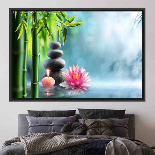 Modern Zen Stones Wall Decor Canvas Print - Spa Decor, Massage Stones Art, Bedroom Wall Art