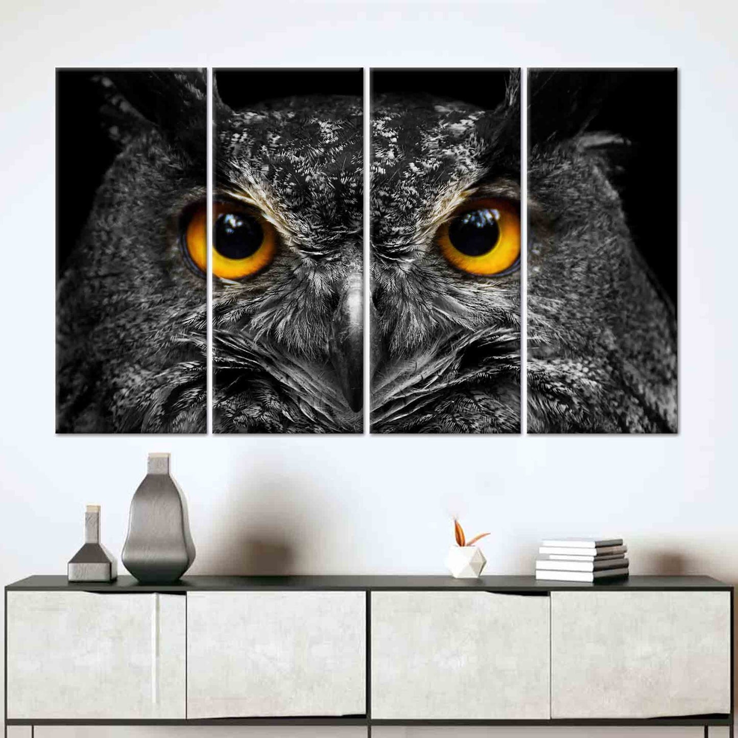 Farmhouse Printed Owl Canvas Art - Personalized Animal Wall Decor with Trendy Farmhouse Style