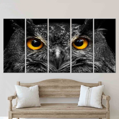 Farmhouse Printed Owl Canvas Art - Personalized Animal Wall Decor with Trendy Farmhouse Style
