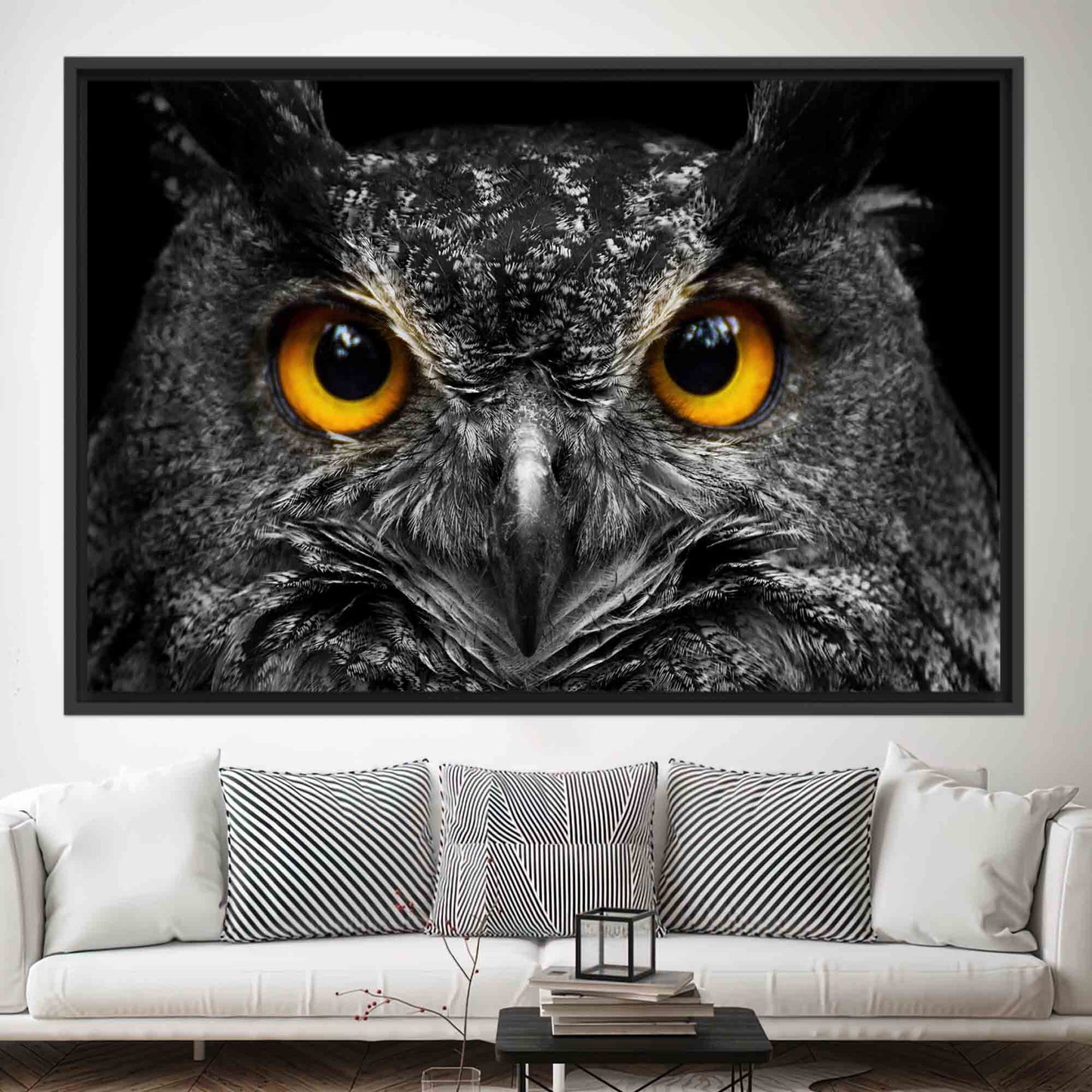 Farmhouse Printed Owl Canvas Art - Personalized Animal Wall Decor with Trendy Farmhouse Style