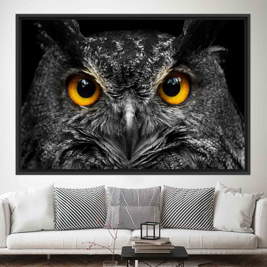 Farmhouse Printed Owl Canvas Art - Personalized Animal Wall Decor with Trendy Farmhouse Style