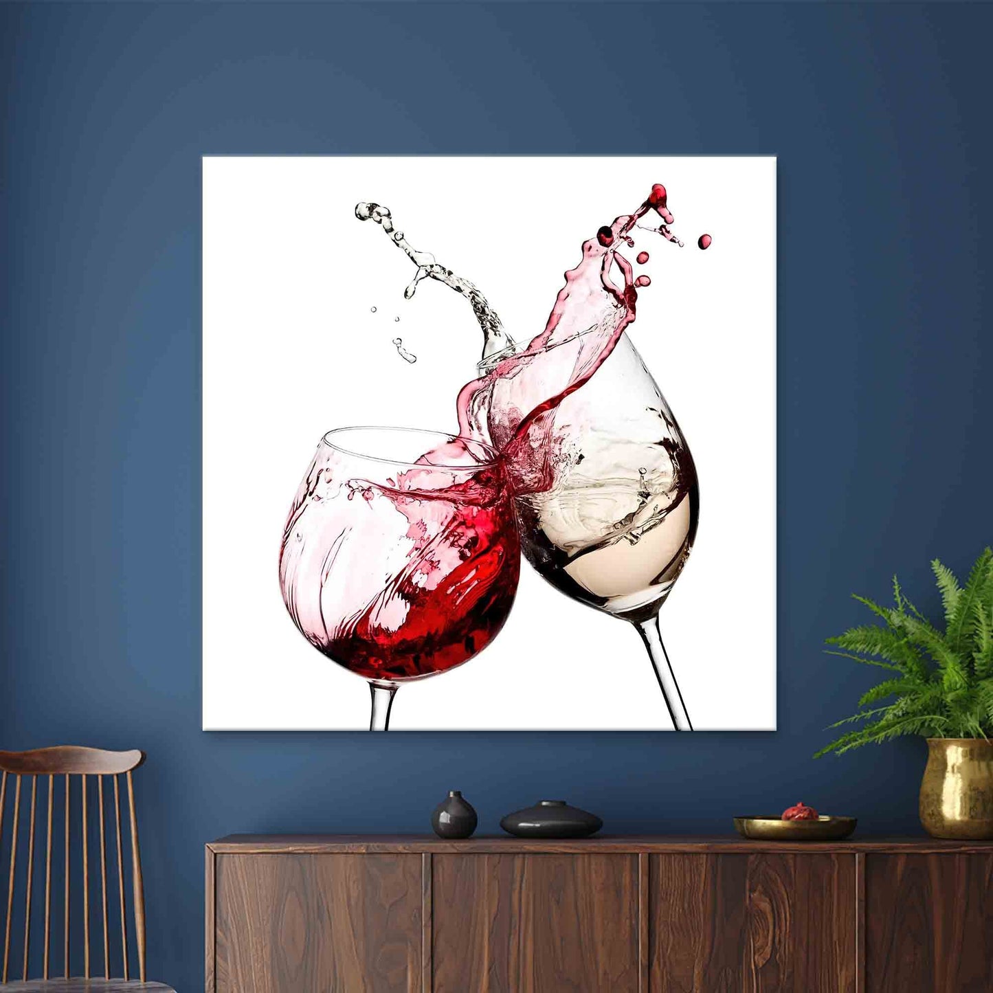Red and White Wine Splash Canvas Print