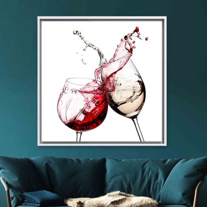 Red and White Wine Splash Canvas Print