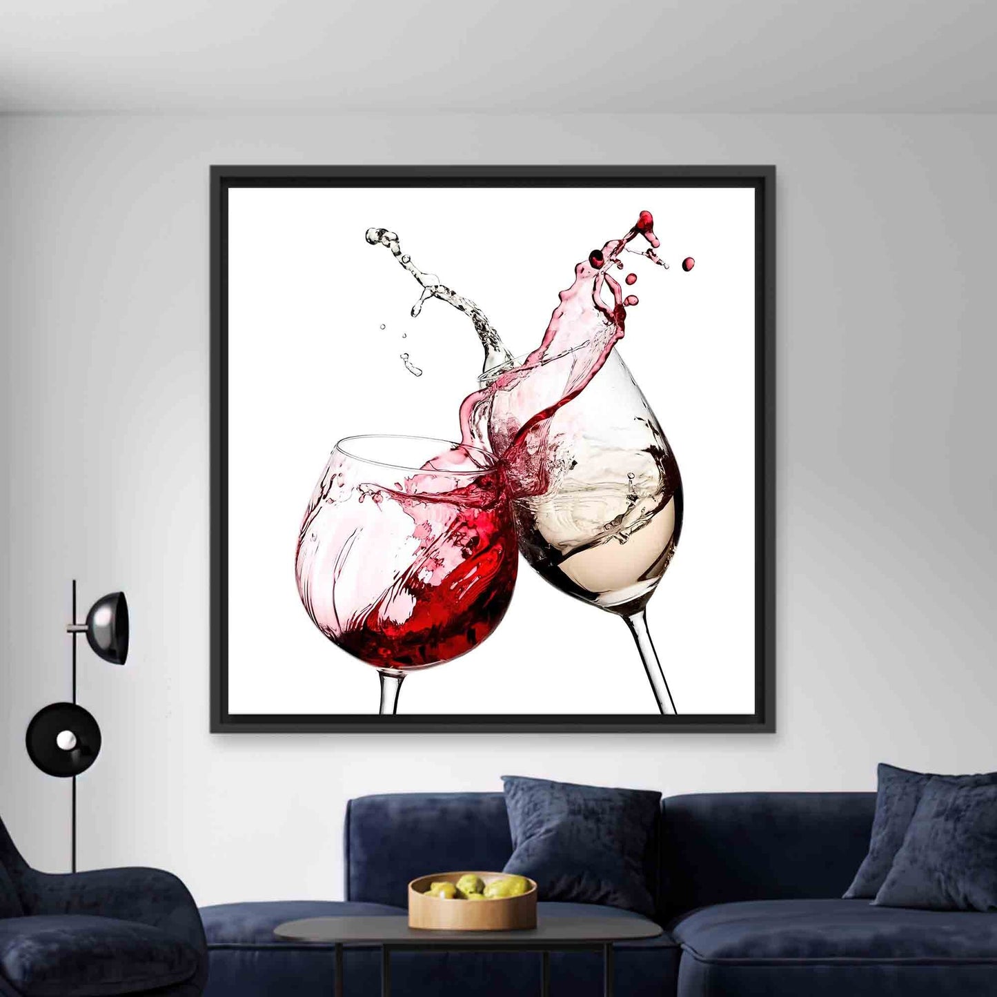Red and White Wine Splash Canvas Print