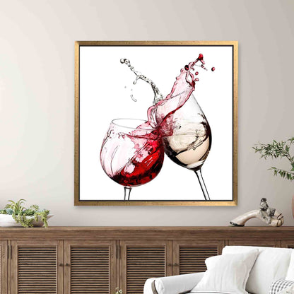 Red and White Wine Splash Canvas Print